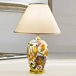 Tischleuchte Damasco von Kolarz® mit Baumwoll-Schirm in 2 Größen