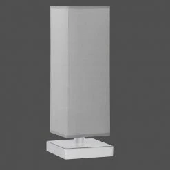 LHG Lights Tischleuchte in grau inklusive 28W E14 Halogen Kerzen 3er Pack