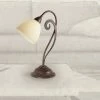 LAM Tischleuchte im Landhaus Stil - Made in Italy - Dunkelbraun - Glas creme, satiniert -Tischleuchten Verkäufe tischleuchte landhaus stilmade italydunkelbraunglas 97528 lam 194501llfa1