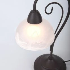 Reality Tischleuchte im Landhausstil, Modern Country Style, rostfarbend braun mit weißem Alabasterglas -Tischleuchten Verkäufe tischleuchte landhausstilmodern country stylerostfarbend 468883 reality r503124