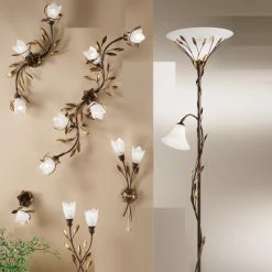 Hans Kögl Tischleuchte links oder rechts ausgerichtet mit gold patinierten Blättern und Alabastergläsern -Tischleuchten Verkäufe tischleuchte links oder rechts 107853 hanskgl