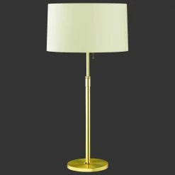 Hufnagel Tischleuchte Loop Messing matt / blank, Schirm Creme