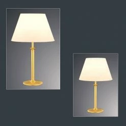 Hufnagel Tischleuchte in Messing mit cremefarbenen Chintz-Schirm, 2 Größen