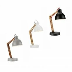 LHG Lights Tischleuchte mit beweglichen Holzgestell in 3 Farben