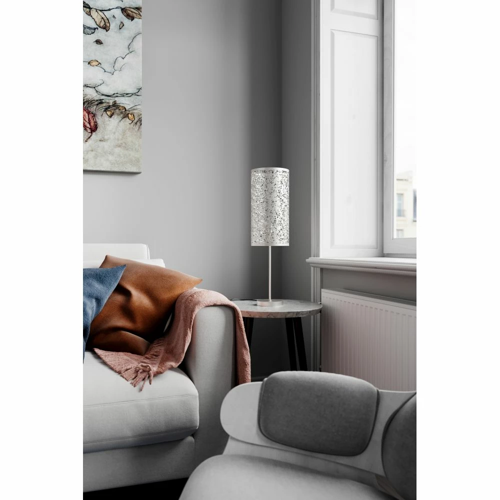 By Rydens Tischleuchte mit Muster, Schnurschalter, silber glänzend, E14, aus Metall 4 By Rydens Tischleuchte mit Muster, Schnurschalter, silber glänzend, E14, aus Metall – Bild 2