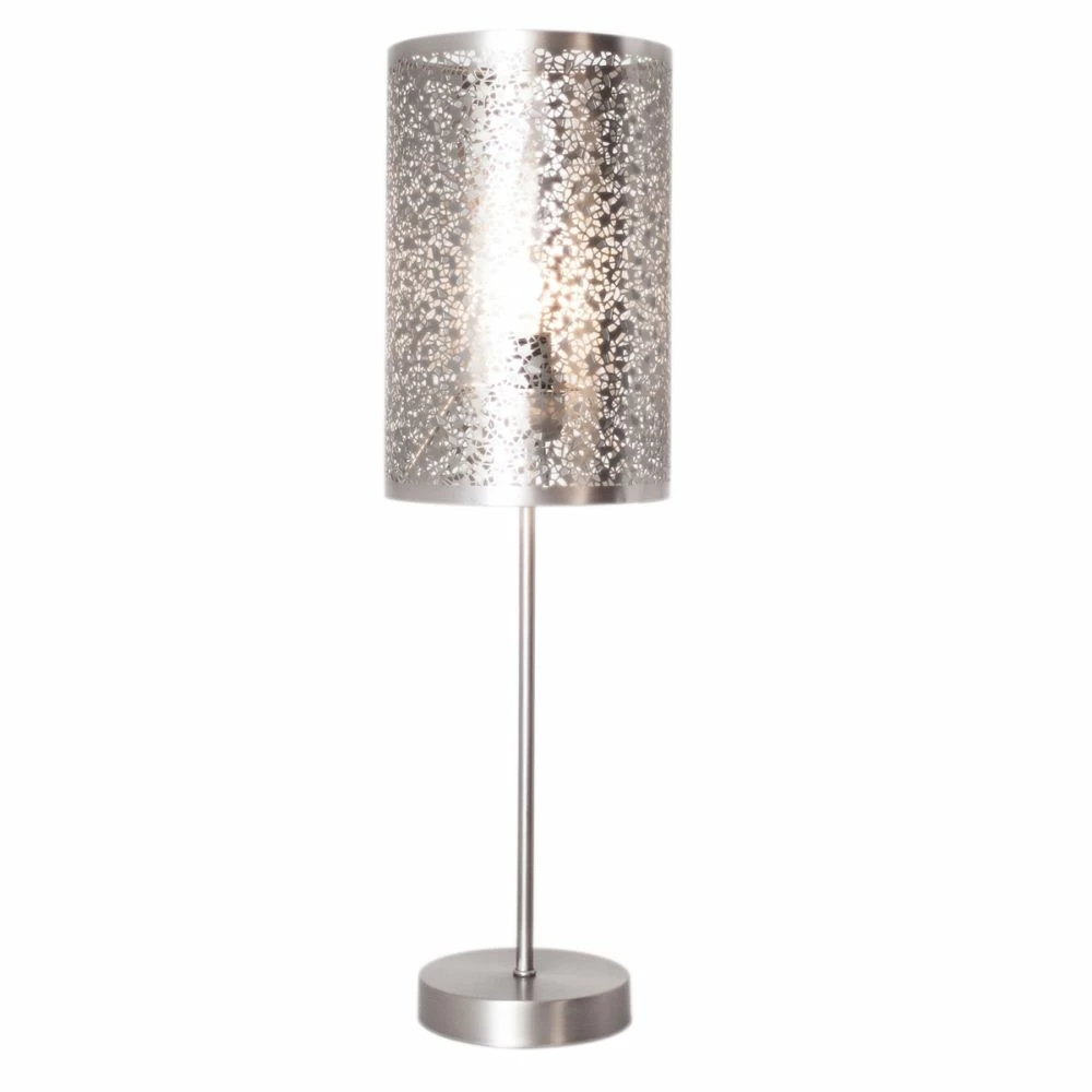 By Rydens Tischleuchte mit Muster, Schnurschalter, silber glänzend, E14, aus Metall 3 By Rydens Tischleuchte mit Muster, Schnurschalter, silber glänzend, E14, aus Metall