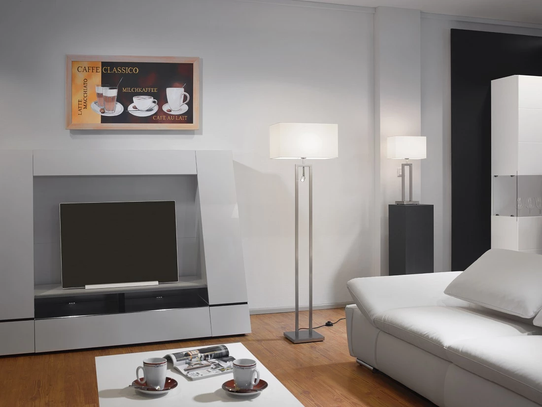 Herbert Schmidt Tischleuchte mit Stoffschirm creme - Höhe 63cm - 2 Oberflächen 4 Herbert Schmidt Tischleuchte mit Stoffschirm creme - Höhe 63cm - 2 Oberflächen – Bild 2