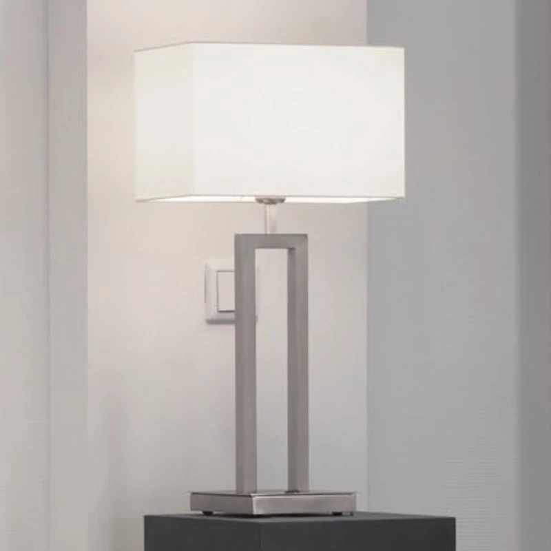 Herbert Schmidt Tischleuchte mit Stoffschirm creme - Höhe 63cm - 2 Oberflächen 3 Herbert Schmidt Tischleuchte mit Stoffschirm creme - Höhe 63cm - 2 Oberflächen