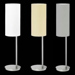 Hufnagel Tischleuchte Toledo in Nickel-matt - Chintz-Schirm 3 Farben