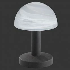 Trio Tischleuchte Touch me - rostfarbig, Glas weiß