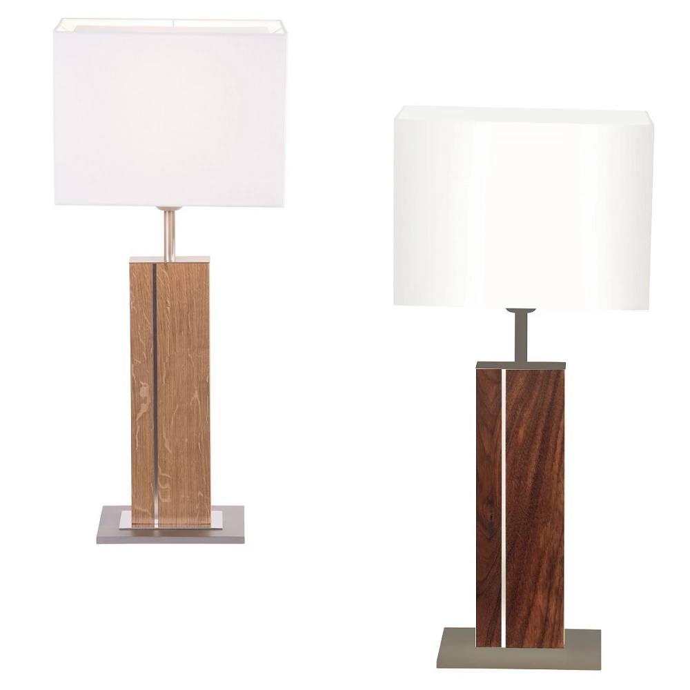 HerzBlut Tischleuchte, Baumwollschirm, Massivholz, Nussbaum o. Asteiche, H= 41cm 3 HerzBlut Tischleuchte, Baumwollschirm, Massivholz, Nussbaum o. Asteiche, H= 41cm