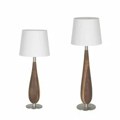 HerzBlut Tischleuchte, Cotton Schirm, Massivholz, Nussbaum, H= 61 o. 74cm -Tischleuchten Verkäufe tischleuchtecotton schirmmassivholznussbaum74cm 1238652 herzblut