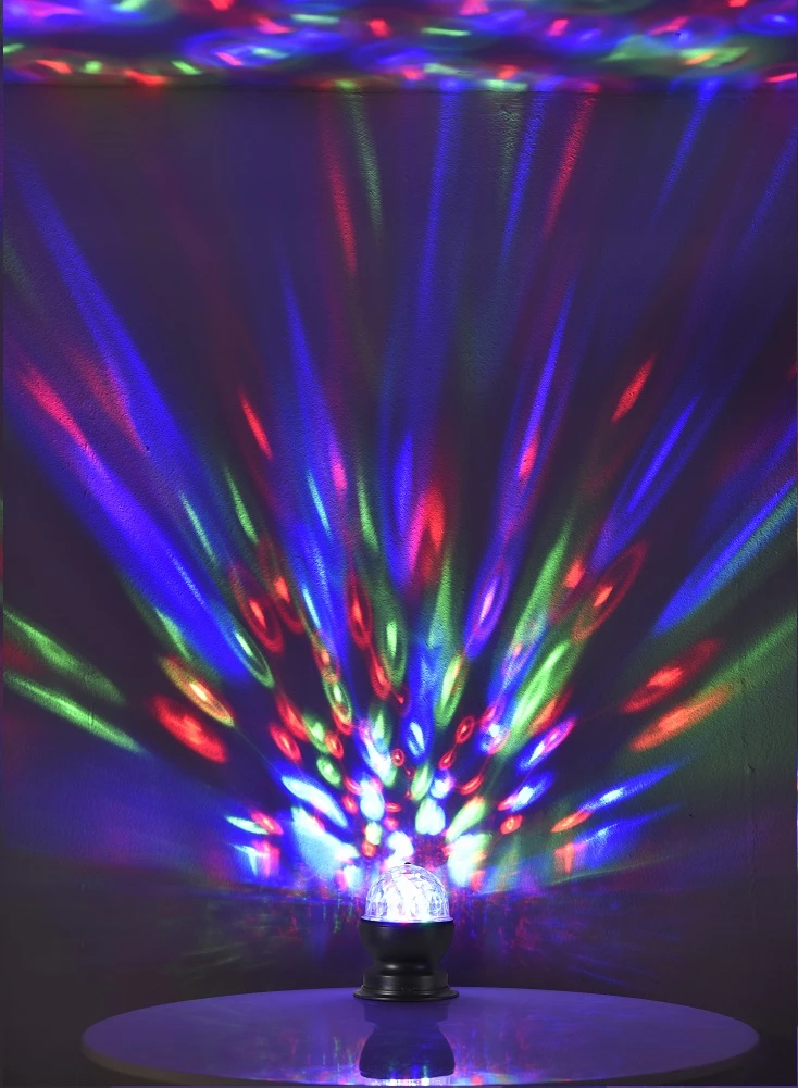 Leuchten Direkt Tischleuchte, Disco-Kugel, schwarz, rotierend, RGB Farben, D=8,8cm 4 Leuchten Direkt Tischleuchte, Disco-Kugel, schwarz, rotierend, RGB Farben, D=8,8cm – Bild 2