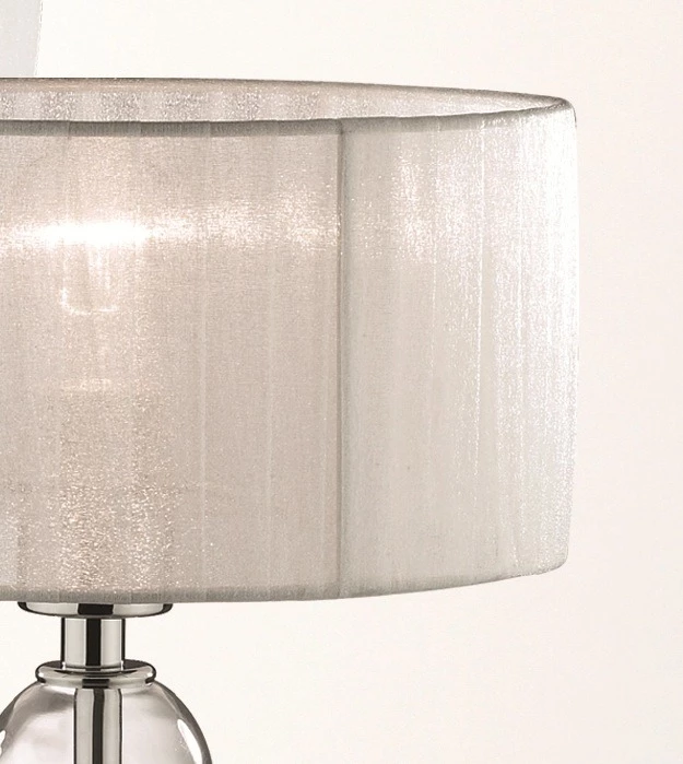 Ideal Lux Tischleuchte, Glasfuß, Plisseeschirm, elegant, LED geeignet, 2 Größen 5 Ideal Lux Tischleuchte, Glasfuß, Plisseeschirm, elegant, LED geeignet, 2 Größen – Bild 3