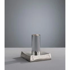 Fischer & Honsel Tischleuchte, industrial, 1-flammig, eckiger Fuß, E27, nickel silber, antik, Schnurschalter, retro -Tischleuchten Verkäufe tischleuchteindustrial1flammigeckiger fu e27nickel silberantikschnurschalterretro 50136boLeuchtm fischerhonsel 50136