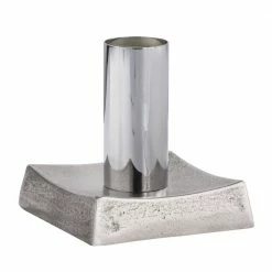 Fischer & Honsel Tischleuchte, industrial, 1-flammig, eckiger Fuß, E27, nickel silber, antik, Schnurschalter, retro