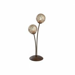 Paul Neuhaus Tischleuchte, Landhausstil, Kugelleuchte, Gold, Rostbraun