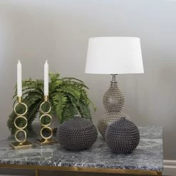 By Rydens Tischleuchte, orientalisch, Baumwollschirm, Direktschalter, 56,5cm hoch