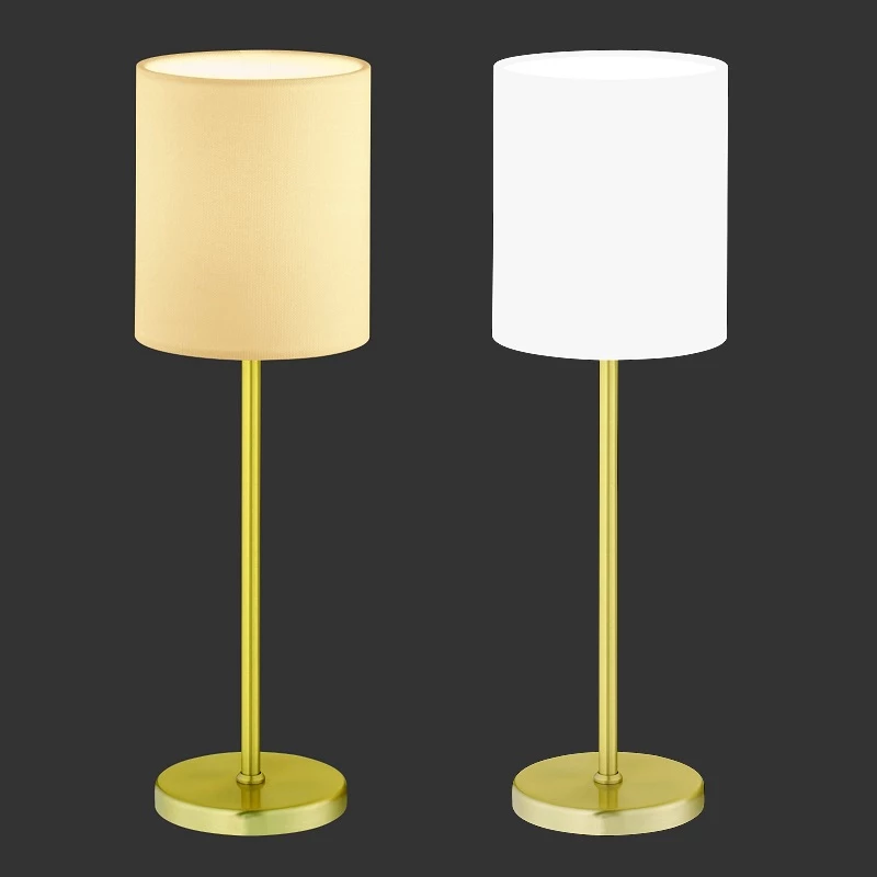 Hufnagel Tischleuchte, Schirm weiss oder champagner 3 Hufnagel Tischleuchte, Schirm weiss oder champagner