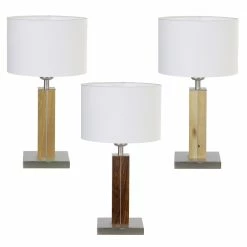 HerzBlut Tischleuchte, Schirm, Weiß, Holz, Nussbaum o. Eiche o. Zirbenholz