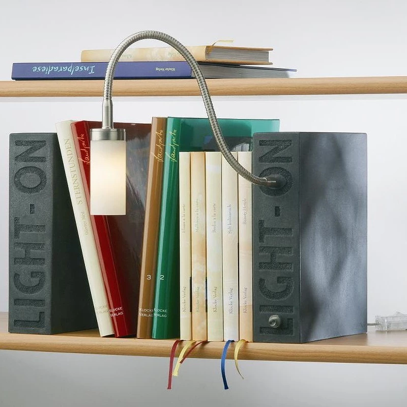 Top Light Buchstütze Light On Granit Optik, Kopf Pisa, Flexarm 30cm 3 Top Light Buchstütze Light On Granit Optik, Kopf Pisa, Flexarm 30cm