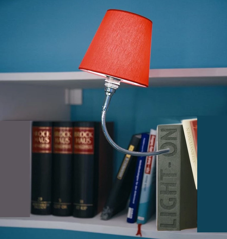 Top Light Buchstütze Light On Granit Optik, Kopf Silk, Flexarm 30cm 3 Top Light Buchstütze Light On Granit Optik, Kopf Silk, Flexarm 30cm