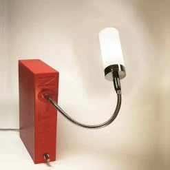 Top Light Buchstütze Light On Rot, Kopf Pisa, Flexarm 30cm