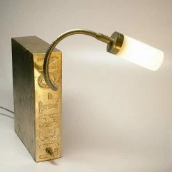 Top Light Buchstütze Light on Blattgold, Flexarm Gold Lack, Kopf Pisa