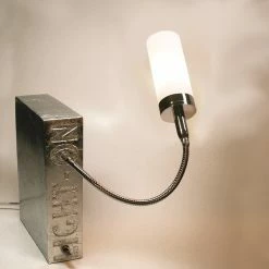 Top Light Buchstütze Light On Blattsilber, Kopf Pisa, Flexarm 30cm