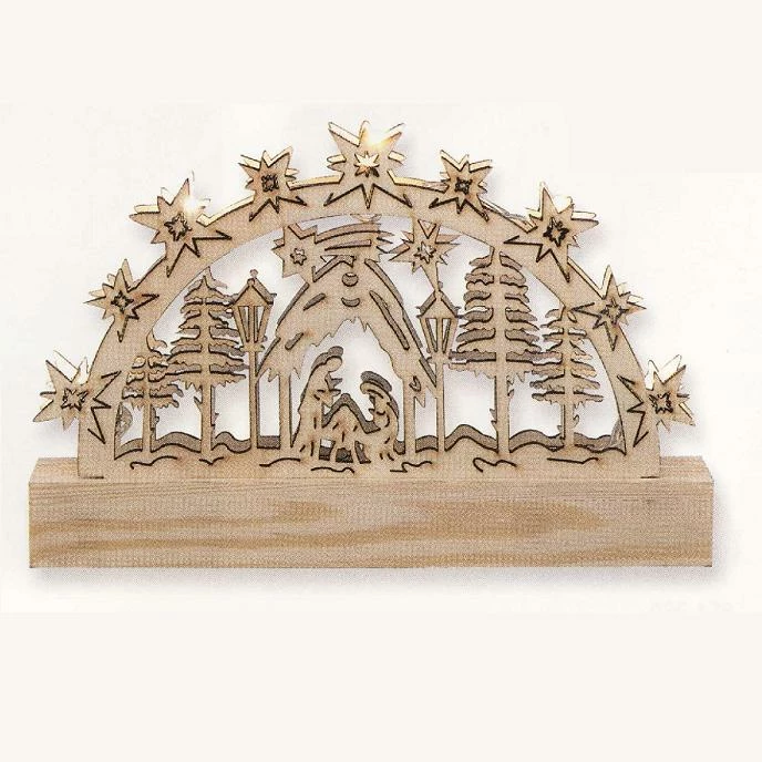 ELTRIC Weihnachtsbeleuchtung, Batteriebetrieb, LED-Holzleuchter, Motiv Krippe 3 ELTRIC Weihnachtsbeleuchtung, Batteriebetrieb, LED-Holzleuchter, Motiv Krippe